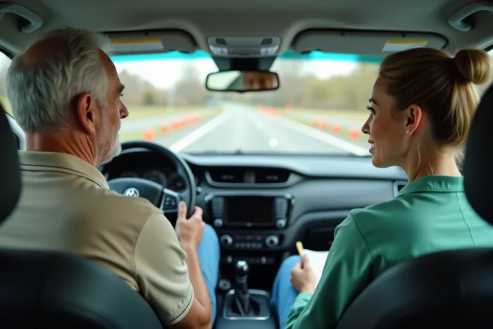 Évaluation de conduite automobile supervisée par une ergothérapeute pour un patient après un AVC dans un centre de rééducation
